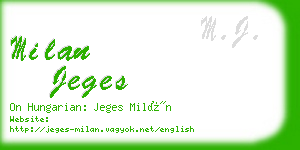 milan jeges business card